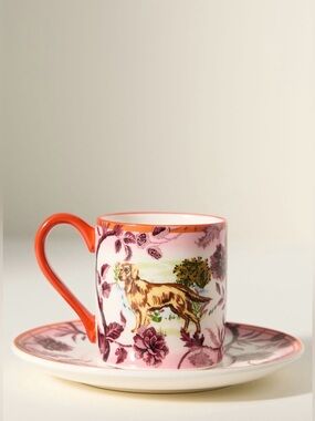 Portobello Stoneware Espresso Cup & Saucer, Gooden Retriever